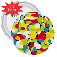 Interlocking Circles 3  Button (10 Pack)