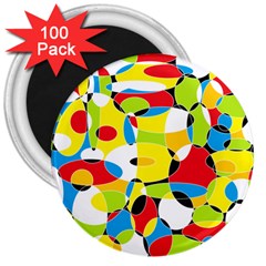 Interlocking Circles 3  Button Magnet (100 Pack) by StuffOrSomething