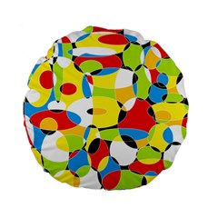 Interlocking Circles 15  Premium Round Cushion 