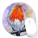 Robin Red Breast 8  Mouse Pad (Round) Front