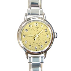 Yellow Water Droplets Round Italian Charm Watch