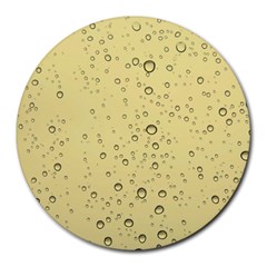 Yellow Water Droplets 8  Mouse Pad (round) by Colorfulart23