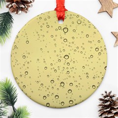 Yellow Water Droplets Round Ornament