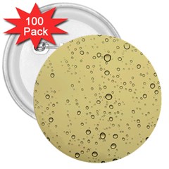 Yellow Water Droplets 3  Button (100 Pack)