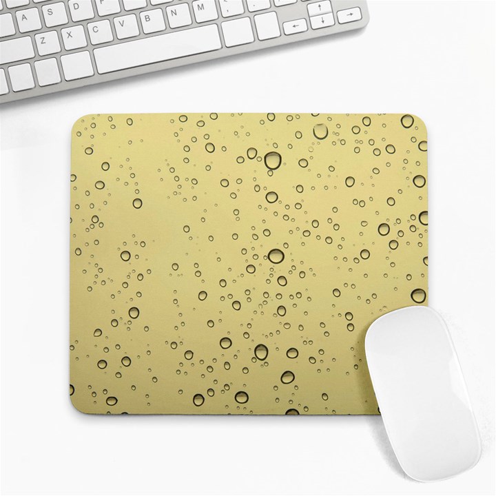 Yellow Water Droplets Large Mouse Pad (Rectangle)