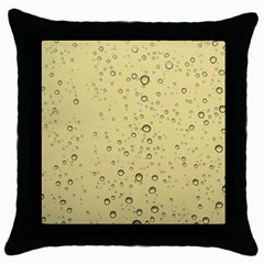 Yellow Water Droplets Black Throw Pillow Case