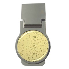 Yellow Water Droplets Money Clip (round)