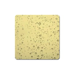 Yellow Water Droplets Magnet (square)