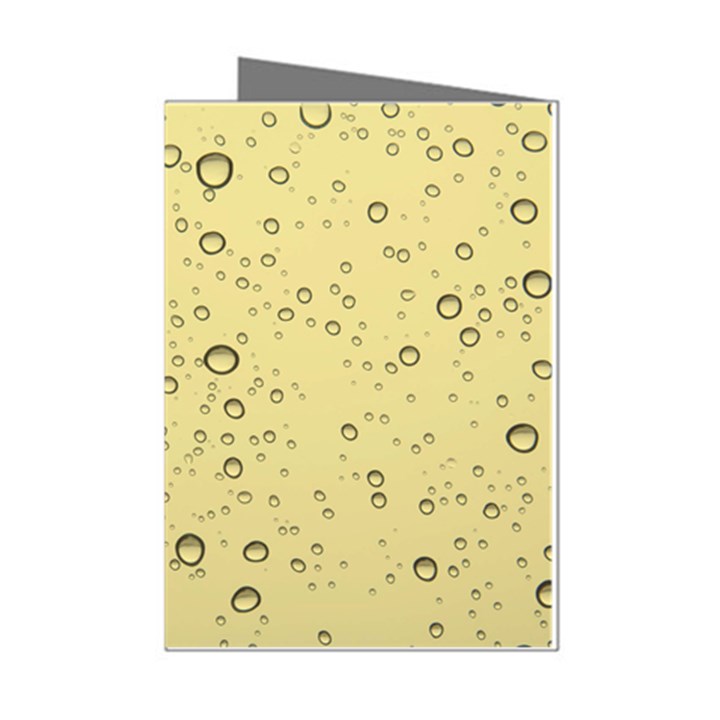 Yellow Water Droplets Mini Greeting Card (8 Pack)