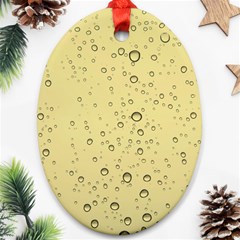 Yellow Water Droplets Oval Ornament (two Sides) by Colorfulart23