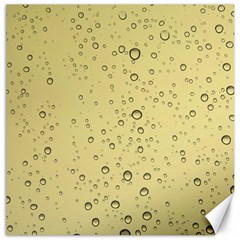 Yellow Water Droplets Canvas 12  X 12  (unframed)