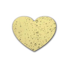 Yellow Water Droplets Drink Coasters 4 Pack (heart) 