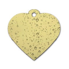 Yellow Water Droplets Dog Tag Heart (two Sided)