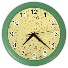 Yellow Water Droplets Wall Clock (color)