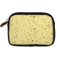 Yellow Water Droplets Digital Camera Leather Case by Colorfulart23