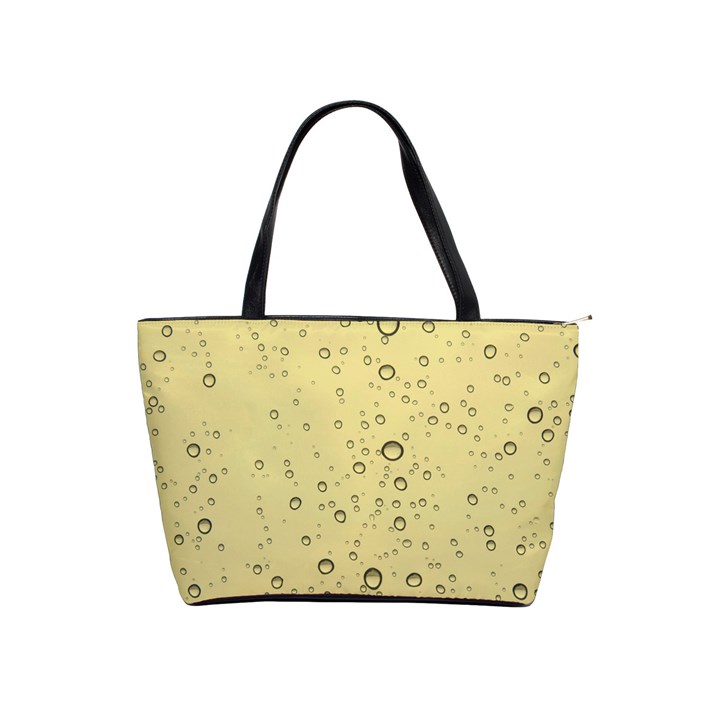 Yellow Water Droplets Large Shoulder Bag