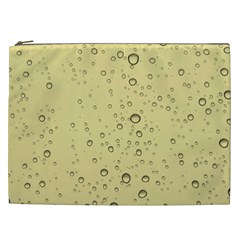 Yellow Water Droplets Cosmetic Bag (xxl)