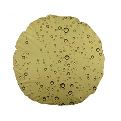 Yellow Water Droplets 15  Premium Round Cushion 