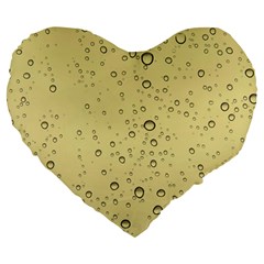 Yellow Water Droplets 19  Premium Heart Shape Cushion