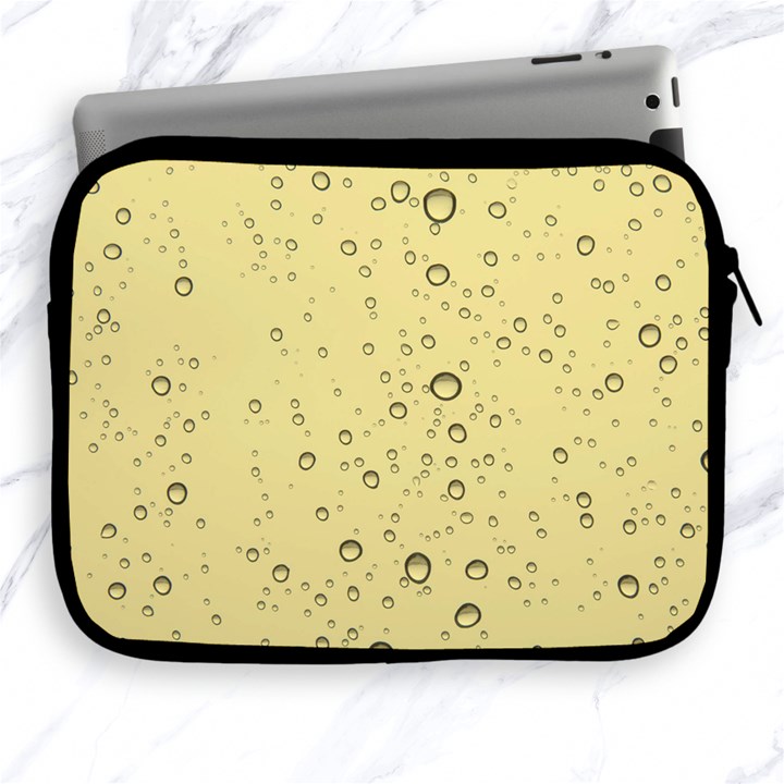 Yellow Water Droplets Apple iPad Zippered Sleeve