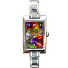 Deep Watercolors Rectangular Italian Charm Watch