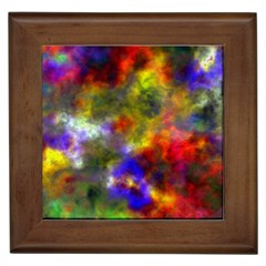 Deep Watercolors Framed Ceramic Tile