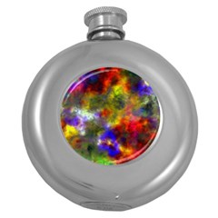 Deep Watercolors Hip Flask (round) by Colorfulart23