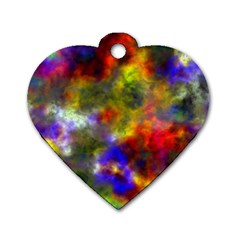 Deep Watercolors Dog Tag Heart (one Sided)  by Colorfulart23