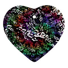 Urock Musicians Twisted Rainbow Notes  Heart Ornament by UROCKtheWorldDesign