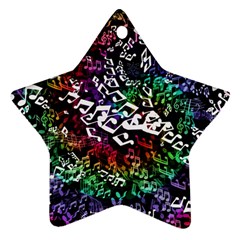 Urock Musicians Twisted Rainbow Notes  Star Ornament