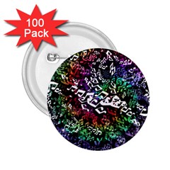 Urock Musicians Twisted Rainbow Notes  2 25  Button (100 Pack) by UROCKtheWorldDesign