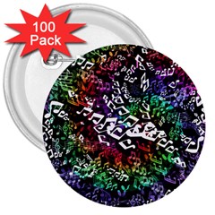 Urock Musicians Twisted Rainbow Notes  3  Button (100 Pack)