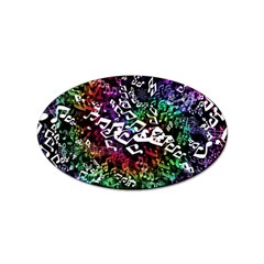 Urock Musicians Twisted Rainbow Notes  Sticker (oval)