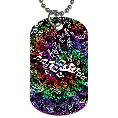 Urock Musicians Twisted Rainbow Notes  Dog Tag (two-sided) 