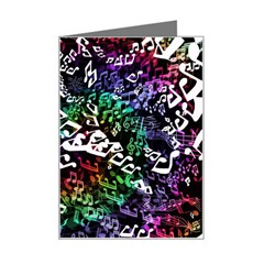 Urock Musicians Twisted Rainbow Notes  Mini Greeting Card