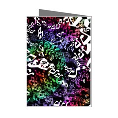 Urock Musicians Twisted Rainbow Notes  Mini Greeting Card (8 Pack) by UROCKtheWorldDesign