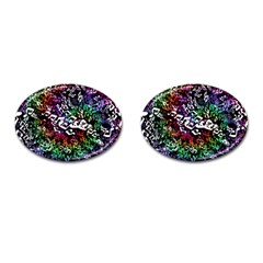 Urock Musicians Twisted Rainbow Notes  Cufflinks (oval)