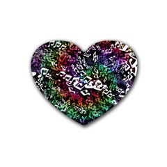 Urock Musicians Twisted Rainbow Notes  Drink Coasters (heart) by UROCKtheWorldDesign