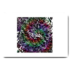 Urock Musicians Twisted Rainbow Notes  Large Door Mat by UROCKtheWorldDesign