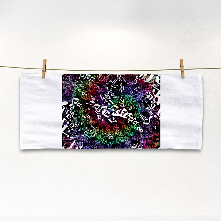 Urock Musicians Twisted Rainbow Notes  Hand Towel