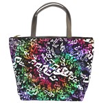 Urock Musicians Twisted Rainbow Notes  Bucket Handbag Front