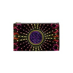 Hot Radiant Fractal Celtic Knot Cosmetic Bag (small)