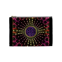 Hot Radiant Fractal Celtic Knot Cosmetic Bag (medium)