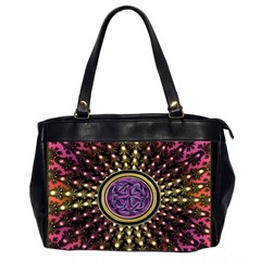 Hot Radiant Fractal Celtic Knot Oversize Office Handbag (two Sides)