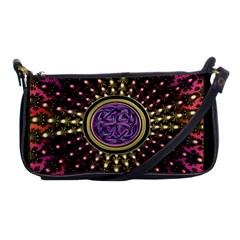 Hot Radiant Fractal Celtic Knot Shoulder Clutch Bag by UROCKtheWorldDesign