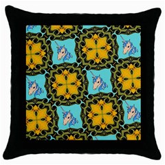 Orange Unicorn Black Throw Pillow Case by Contest1852090