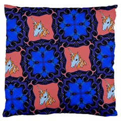 Blue Unicorn Large Cushion Case (single Sided) 