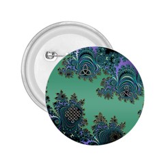 Celtic Symbolic Fractal Design In Green 2 25  Button