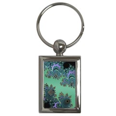 Celtic Symbolic Fractal Design In Green Key Chain (rectangle) by UROCKtheWorldDesign