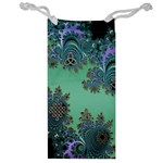 Celtic Symbolic Fractal Design in Green Jewelry Bag Front